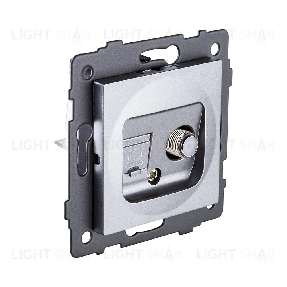 Розетка двойная спутниковая SAT + RJ45 Cat.6, серый Kollinger REA-014GY для Aspekt, Eleganz, Reflex REA-014GY