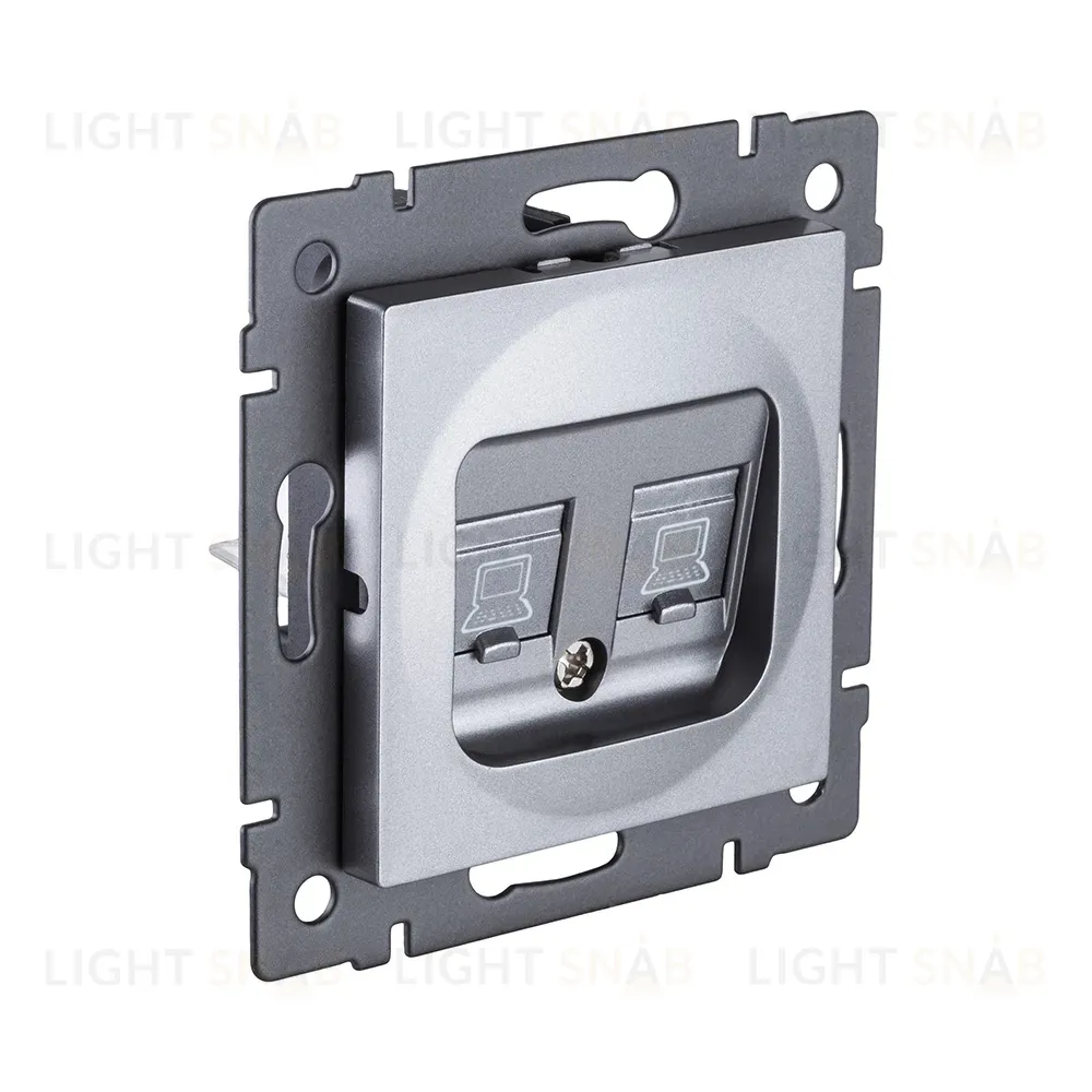 Розетка двойная Ethernet RJ45 Cat.5, серый Kollinger REA-015GY для Aspekt, Eleganz, Reflex REA-015GY