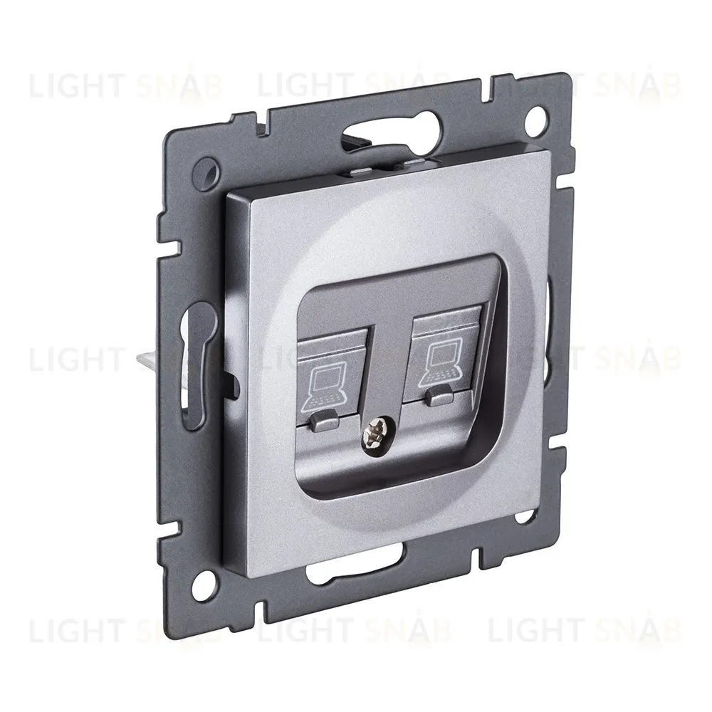 Розетка двойная Ethernet RJ45 Cat.5, серый Kollinger REA-015GY для Aspekt, Eleganz, Reflex REA-015GY