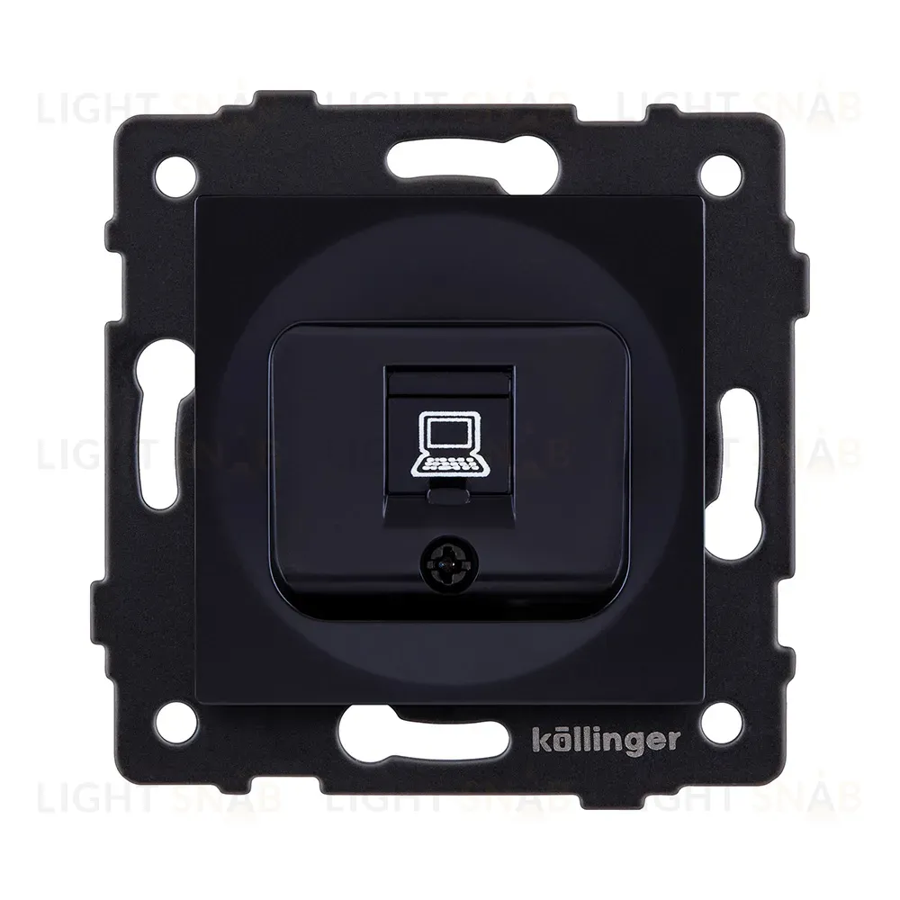 Розетка Ethernet RJ45 Cat.5, черный Kollinger REA-016BK для Aspekt, Eleganz, Reflex REA-016BK