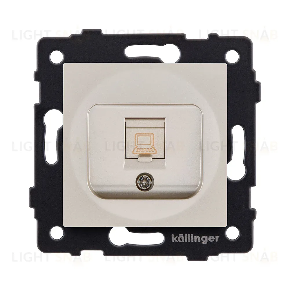 Розетка Ethernet RJ45 Cat.5, золотой Kollinger REA-016GD для Aspekt, Eleganz, Reflex REA-016GD