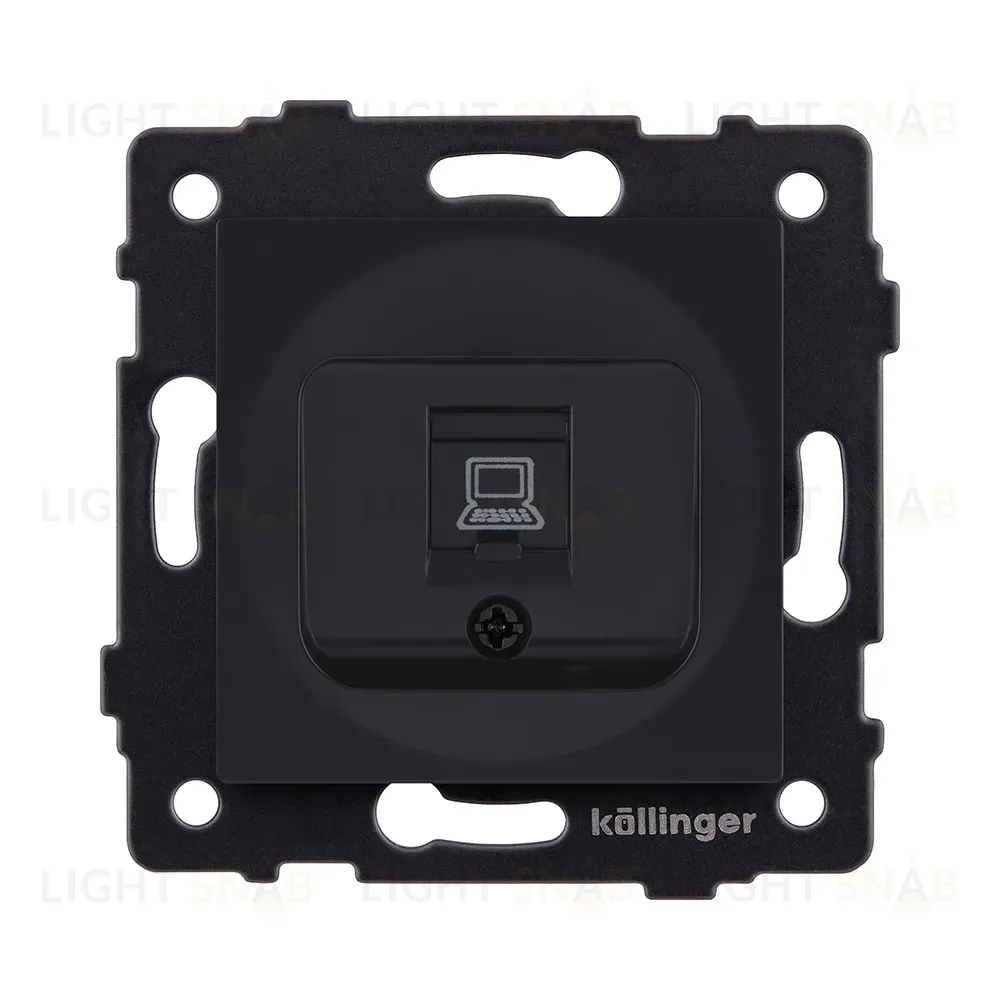 Розетка Ethernet RJ45 Cat.6, черный матовый Kollinger REA-018BM для Aspekt, Eleganz, Reflex REA-018BM