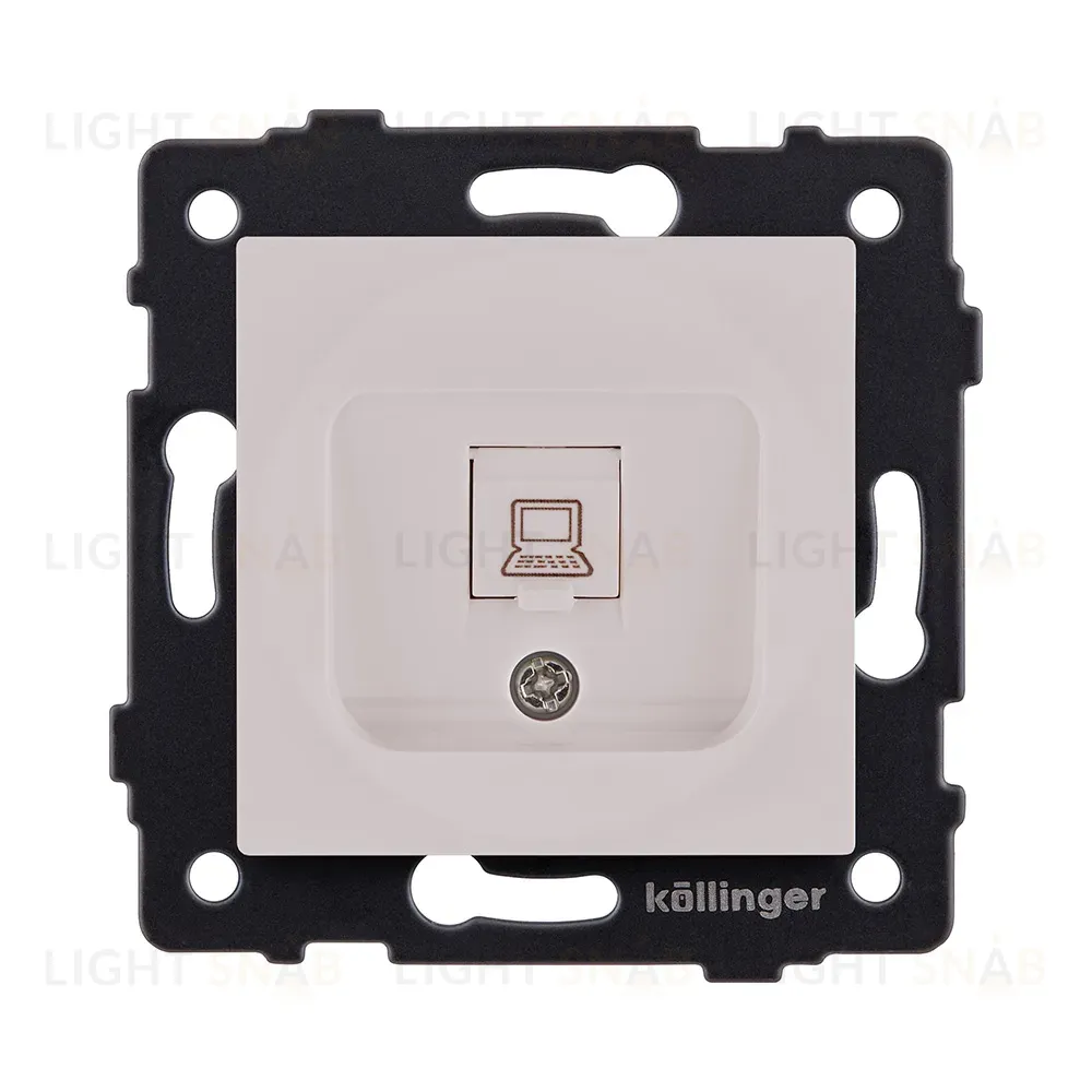 Розетка Ethernet RJ45 Cat.6, кашемир матовый Kollinger REA-018CM для Aspekt, Eleganz, Reflex REA-018CM