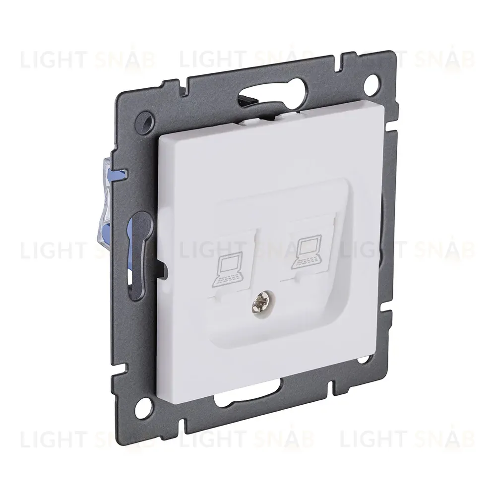 Розетка двойная Ethernet RJ45 Cat.6, белый матовый Kollinger REA-019WM для Aspekt, Eleganz, Reflex REA-019WM