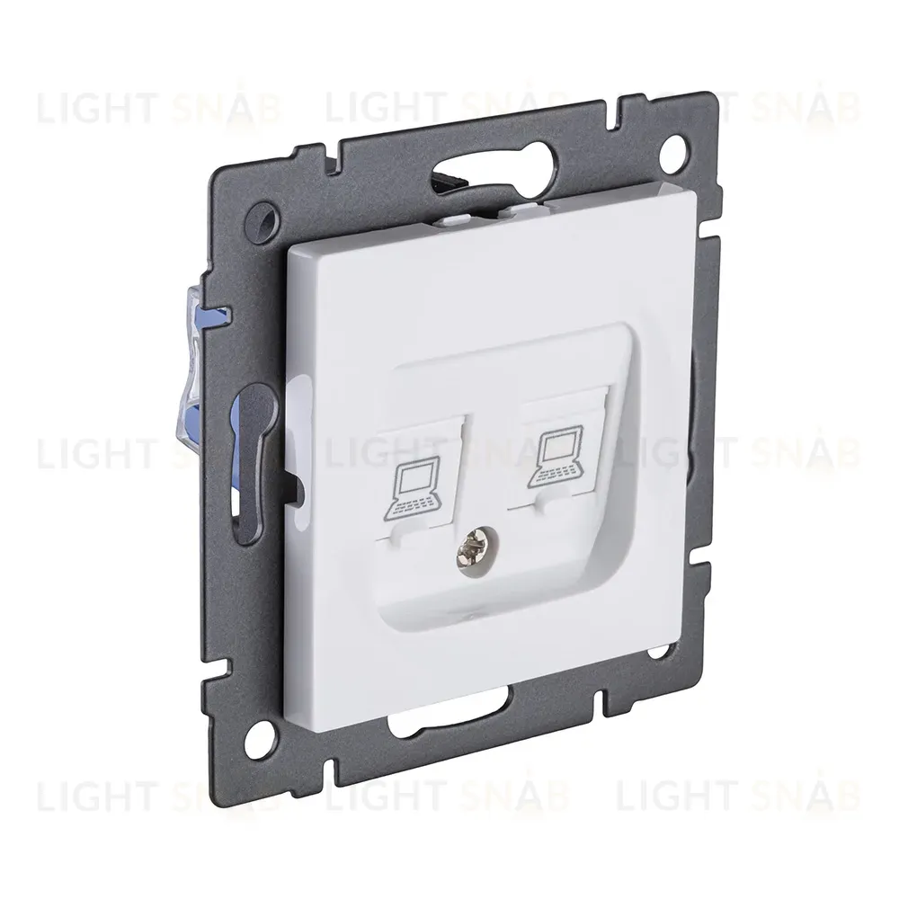 Розетка двойная Ethernet RJ45 Cat.6, белый Kollinger REA-019WH для Aspekt, Eleganz, Reflex REA-019WH