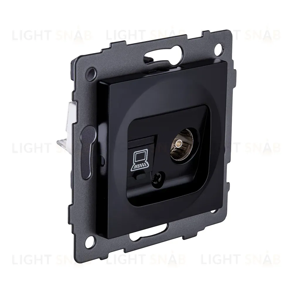 Розетка двойная TV (мама) + RJ45 Cat.6, черный Kollinger REA-021BK для Aspekt, Eleganz, Reflex REA-021BK