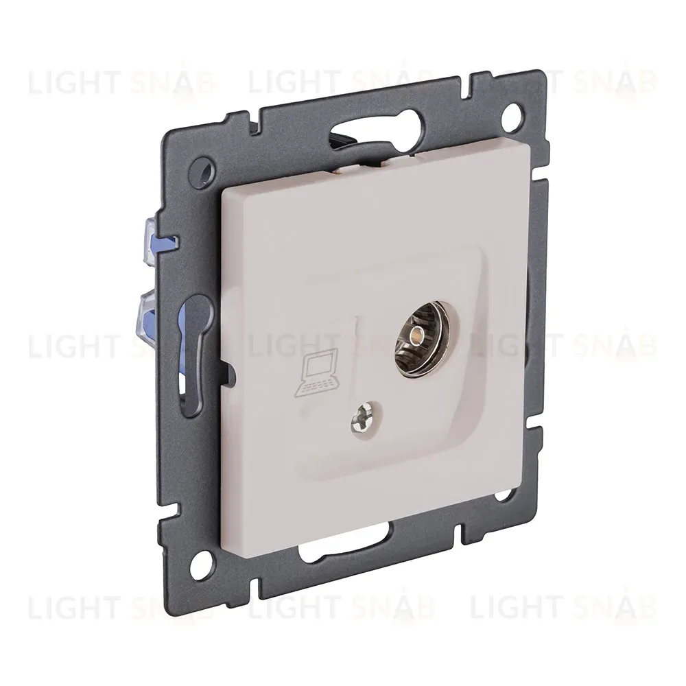 Розетка двойная TV (мама) + RJ45 Cat.6, кашемир матовый Kollinger REA-021CM для Aspekt, Eleganz, Reflex REA-021CM