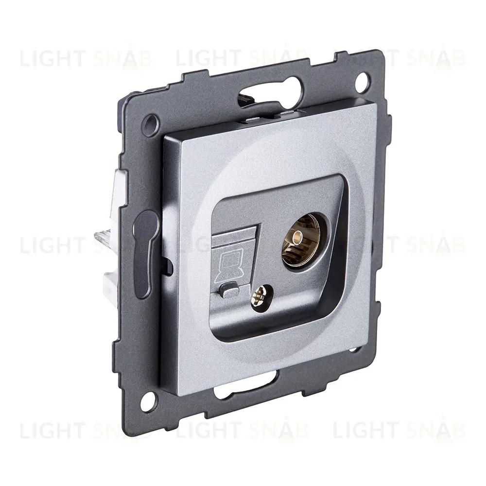 Розетка двойная TV (мама) + RJ45 Cat.6, серый Kollinger REA-021GY для Aspekt, Eleganz, Reflex REA-021GY