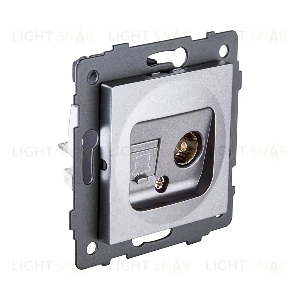 Розетка двойная TV (мама) + RJ45 Cat.6, серый Kollinger REA-021GY для Aspekt, Eleganz, Reflex REA-021GY