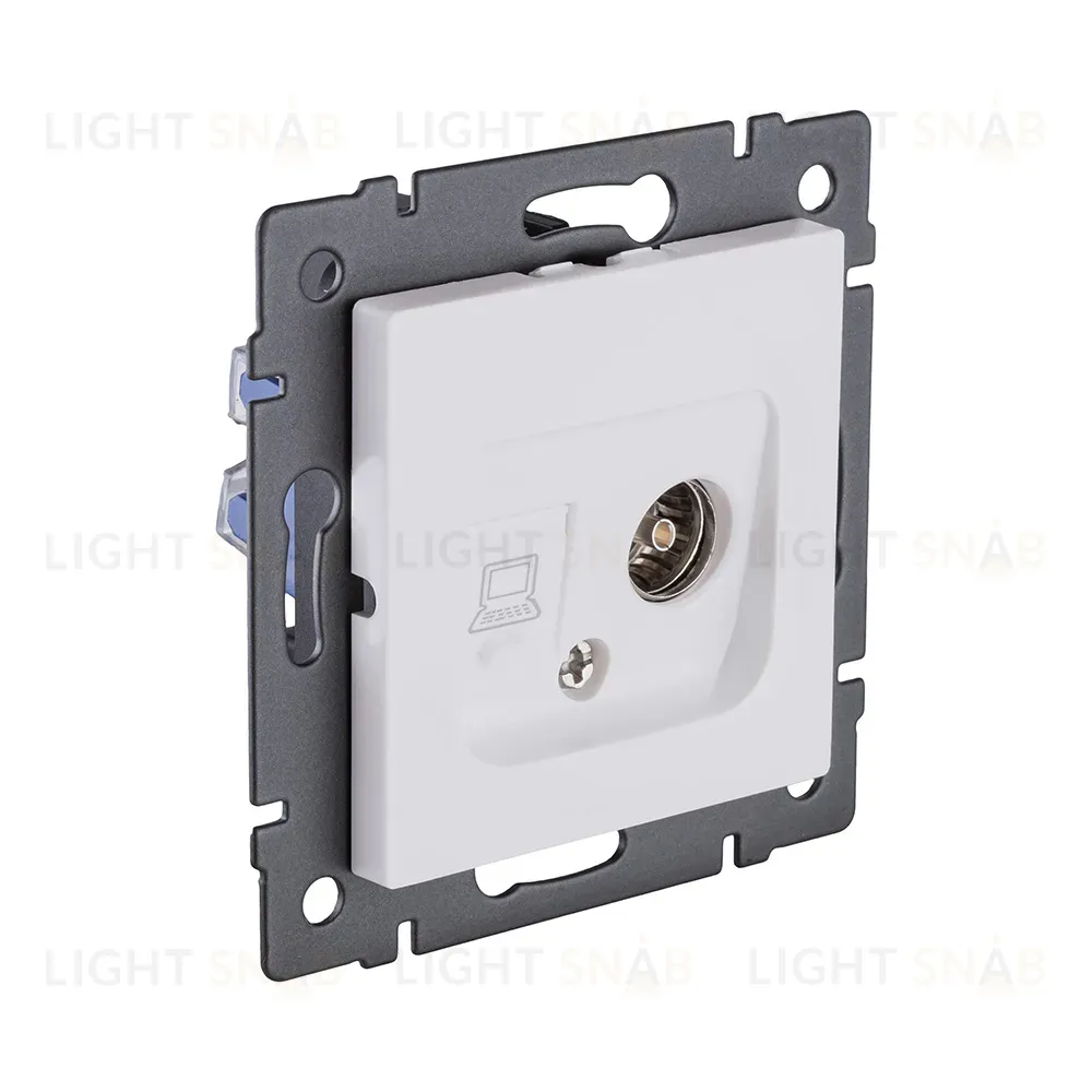 Розетка двойная TV (мама) + RJ45 Cat.6, белый матовый Kollinger REA-021WM для Aspekt, Eleganz, Reflex REA-021WM