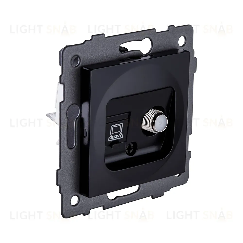 Розетка двойная спутниковая SAT + RJ45 Cat.6, черный Kollinger REA-022BK для Aspekt, Eleganz, Reflex REA-022BK