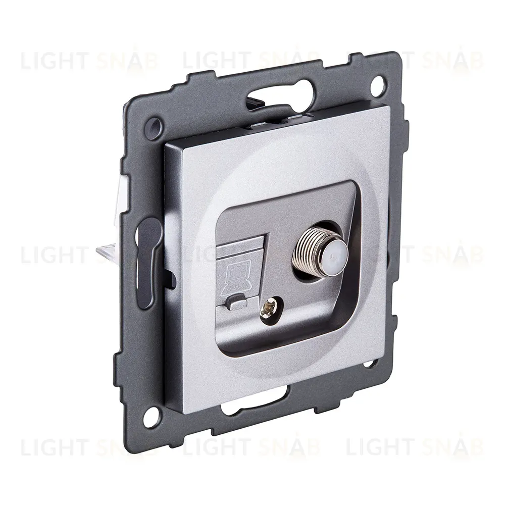 Розетка двойная спутниковая SAT + RJ45 Cat.6, серый Kollinger REA-022GY для Aspekt, Eleganz, Reflex REA-022GY