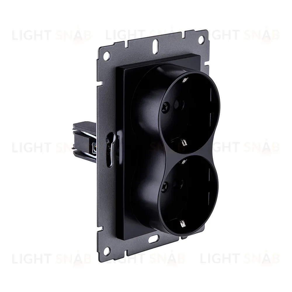 Розетка штепсельная SCHUKO двойная 16A/250 В, черный Kollinger REA-032BK для Aspekt, Eleganz, Reflex REA-032BK