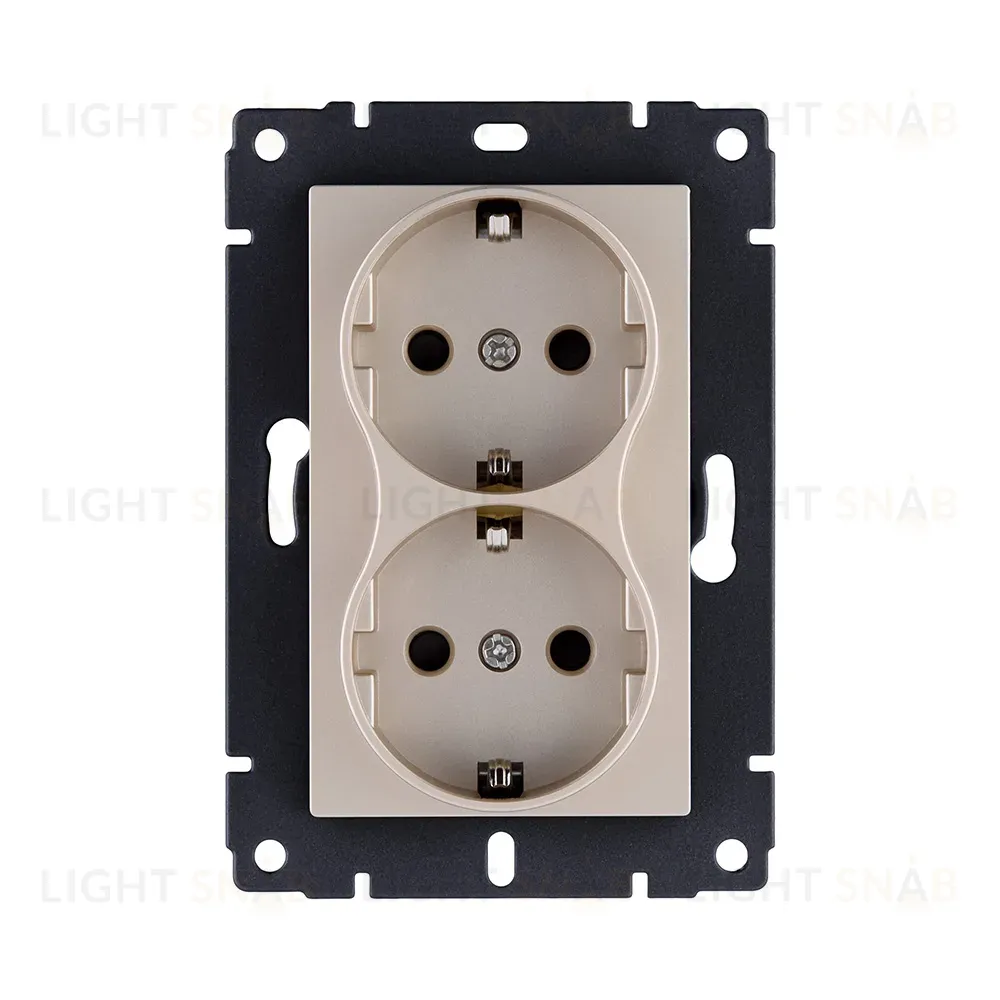 Розетка штепсельная SCHUKO двойная 16A/250 В, золотой Kollinger REA-032GD для Aspekt, Eleganz, Reflex REA-032GD