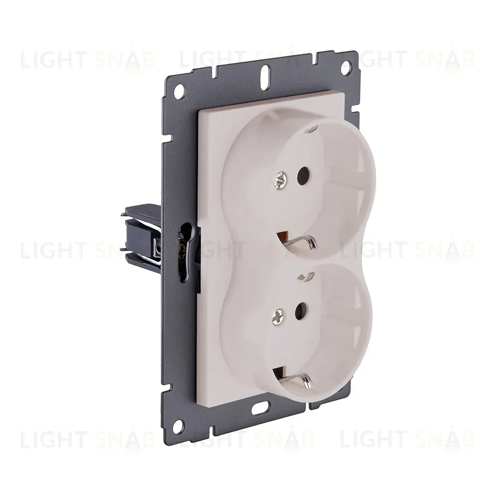Розетка штепсельная SCHUKO двойная 16A/250 В, кашемир матовый Kollinger REA-032CM для Aspekt, Eleganz, Reflex REA-032CM