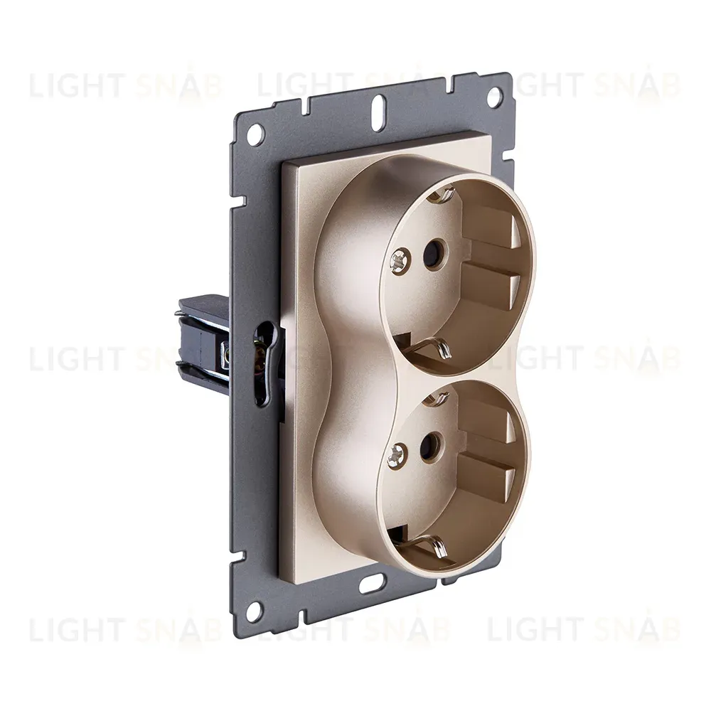 Розетка штепсельная SCHUKO двойная 16A/250 В, золотой Kollinger REA-032GD для Aspekt, Eleganz, Reflex REA-032GD