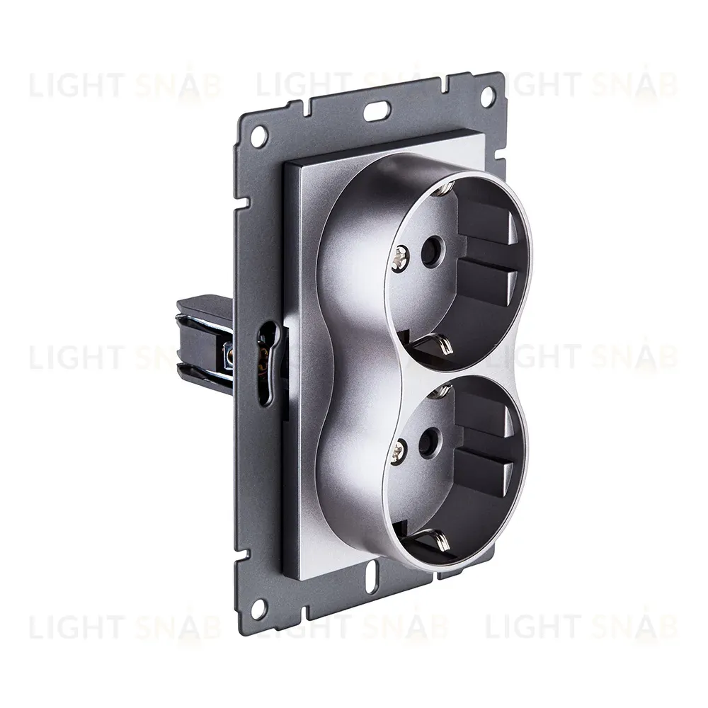 Розетка штепсельная SCHUKO двойная 16A/250 В, серый Kollinger REA-032GY для Aspekt, Eleganz, Reflex REA-032GY