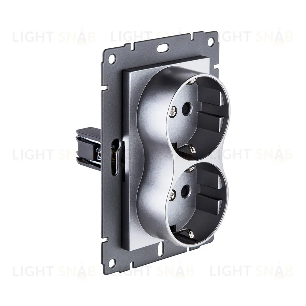 Розетка штепсельная SCHUKO двойная 16A/250 В, серый Kollinger REA-032GY для Aspekt, Eleganz, Reflex REA-032GY