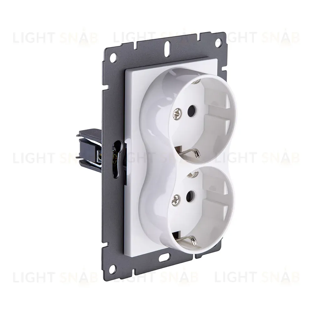Розетка штепсельная SCHUKO двойная 16A/250 В, белый Kollinger REA-032WH для Aspekt, Eleganz, Reflex REA-032WH