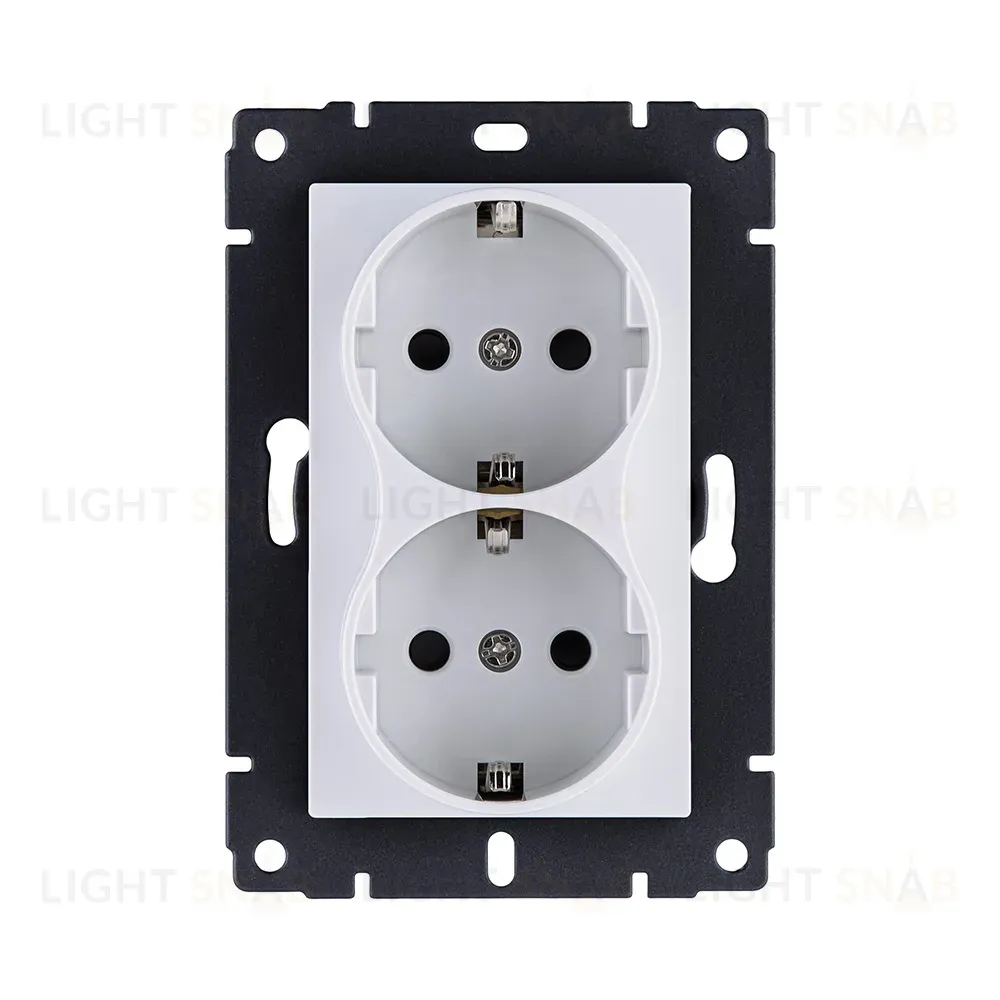 Розетка штепсельная SCHUKO двойная 16A/250 В, белый Kollinger REA-032WH для Aspekt, Eleganz, Reflex REA-032WH