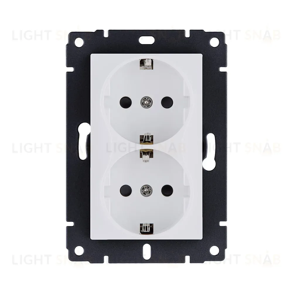 Розетка штепсельная SCHUKO двойная 16A/250 В, белый матовый Kollinger REA-032WM для Aspekt, Eleganz, Reflex REA-032WM