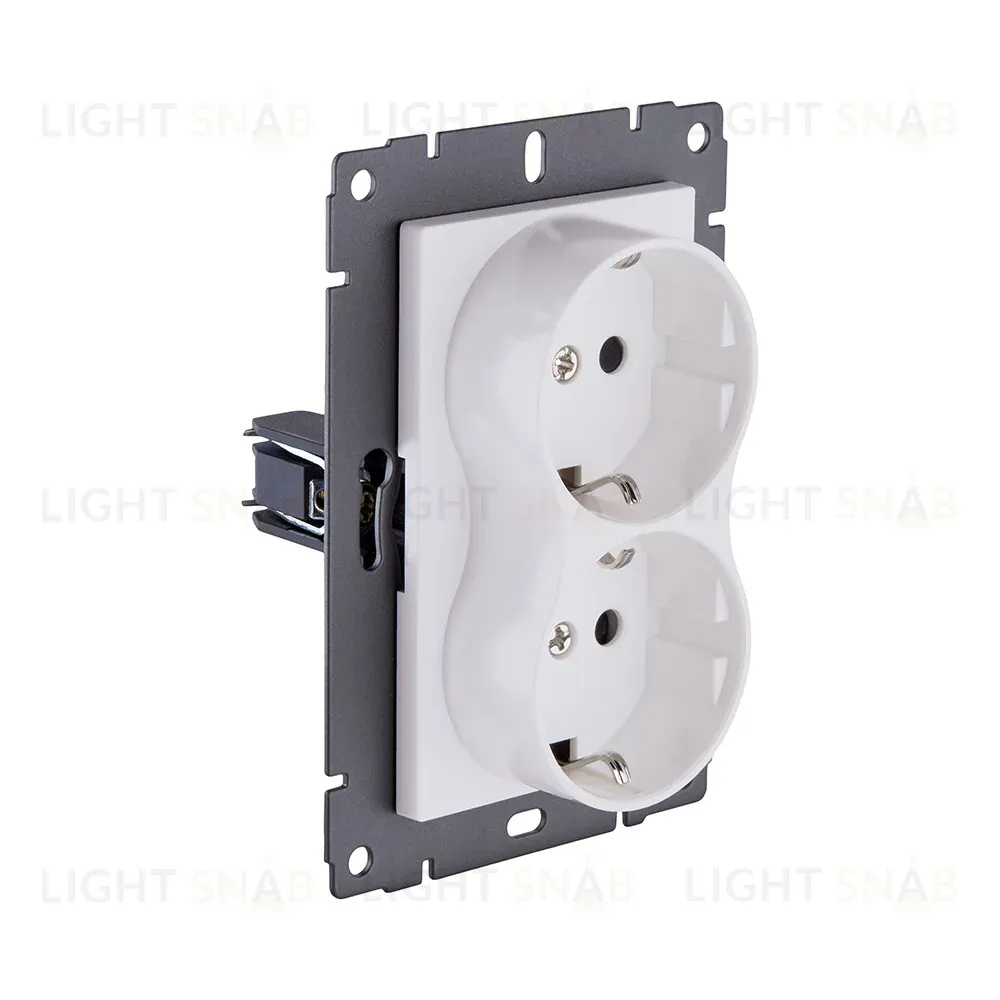 Розетка штепсельная SCHUKO двойная 16A/250 В, белый матовый Kollinger REA-032WM для Aspekt, Eleganz, Reflex REA-032WM