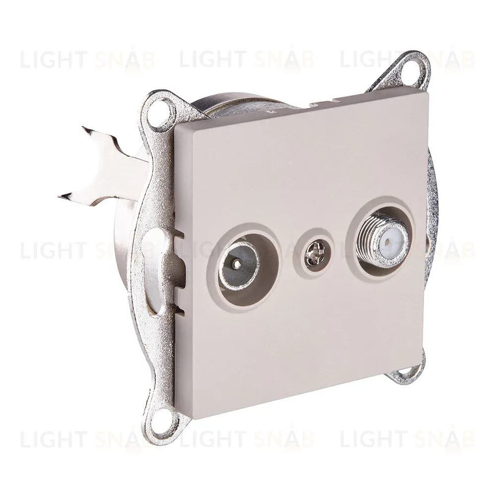 Розетка двойная TV (мама) + спутниковая SAT, кашемир матовый Kollinger REA-035CM для Aspekt, Eleganz, Reflex REA-035CM