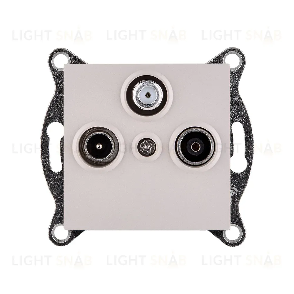 Розетка тройная TV (мама) + TV (папа) + спутниковая SAT, кашемир матовый Kollinger REA-036CM для Aspekt, Eleganz, Reflex REA-036CM