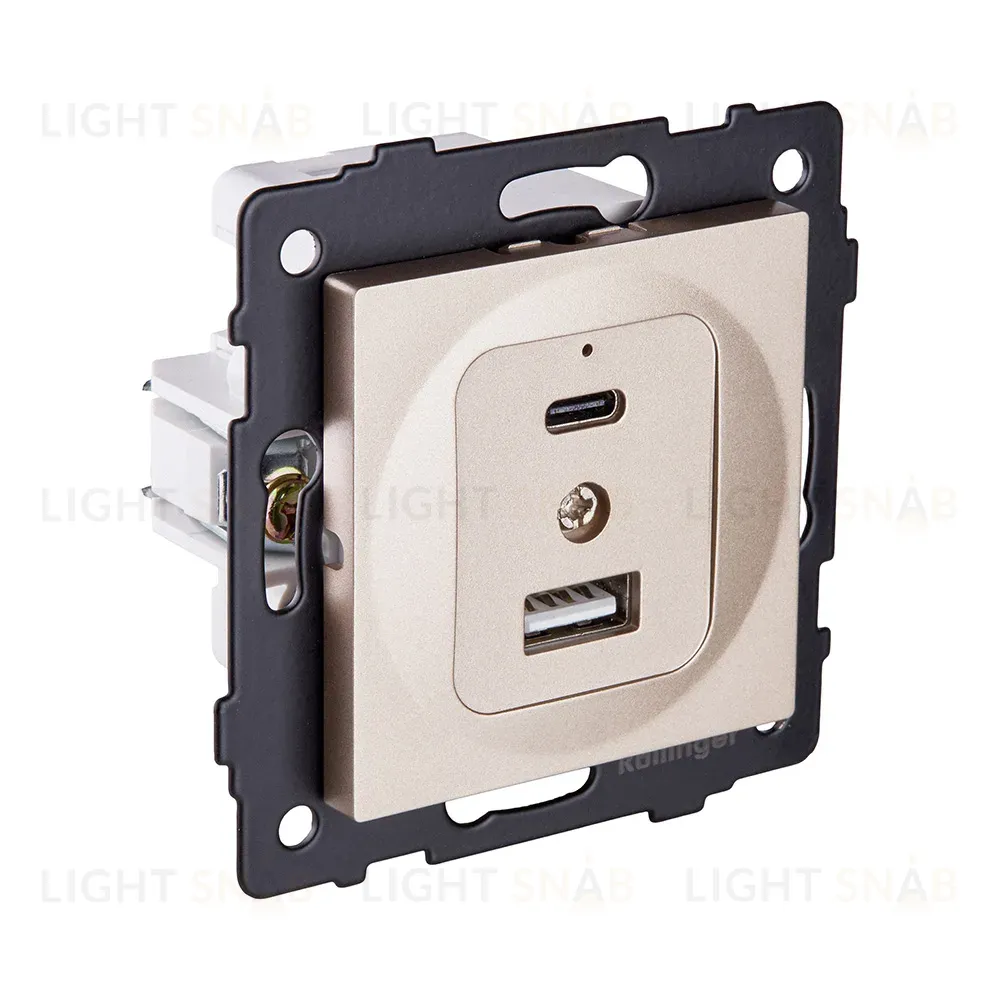 Розетка USB A+C 20W, золотой Kollinger REA-037GD для Aspekt, Eleganz, Reflex REA-037GD