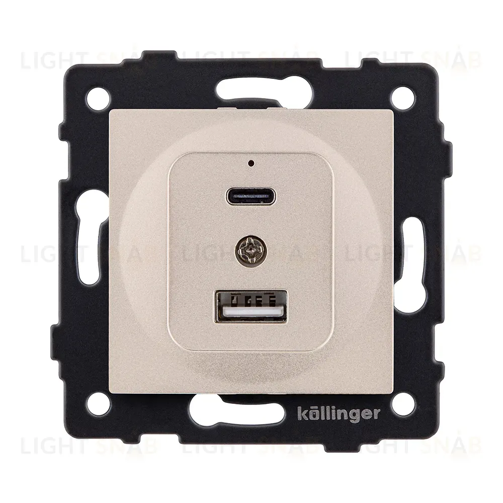 Розетка USB A+C 20W, золотой Kollinger REA-037GD для Aspekt, Eleganz, Reflex REA-037GD