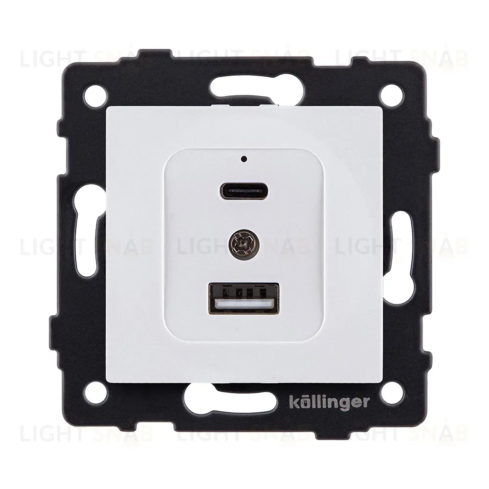 Розетка USB A+C 20W, белый Kollinger REA-037WH для Aspekt, Eleganz, Reflex REA-037WH