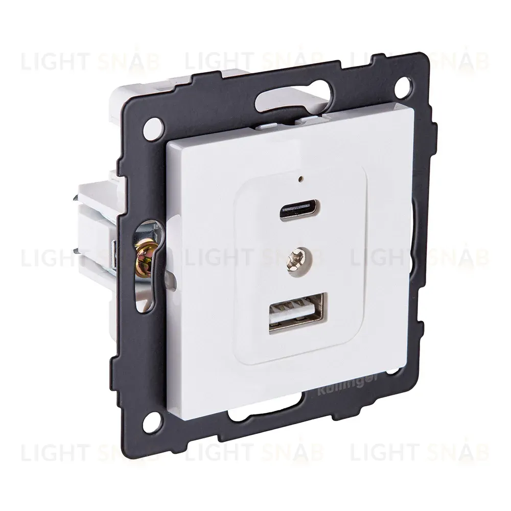 Розетка USB A+C 20W, белый Kollinger REA-037WH для Aspekt, Eleganz, Reflex REA-037WH