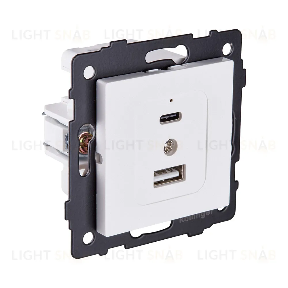 Розетка USB A+C 20W, белый матовый Kollinger REA-037WM для Aspekt, Eleganz, Reflex REA-037WM