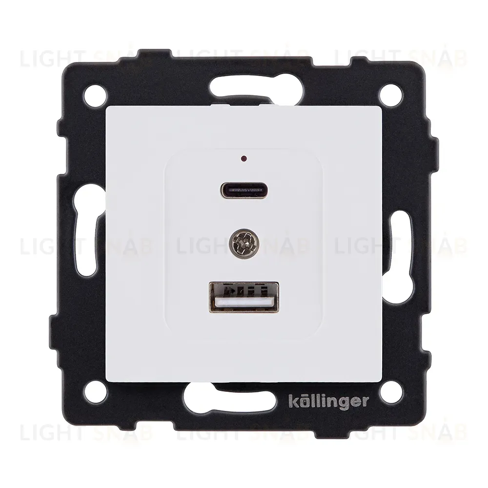 Розетка USB A+C 20W, белый матовый Kollinger REA-037WM для Aspekt, Eleganz, Reflex REA-037WM