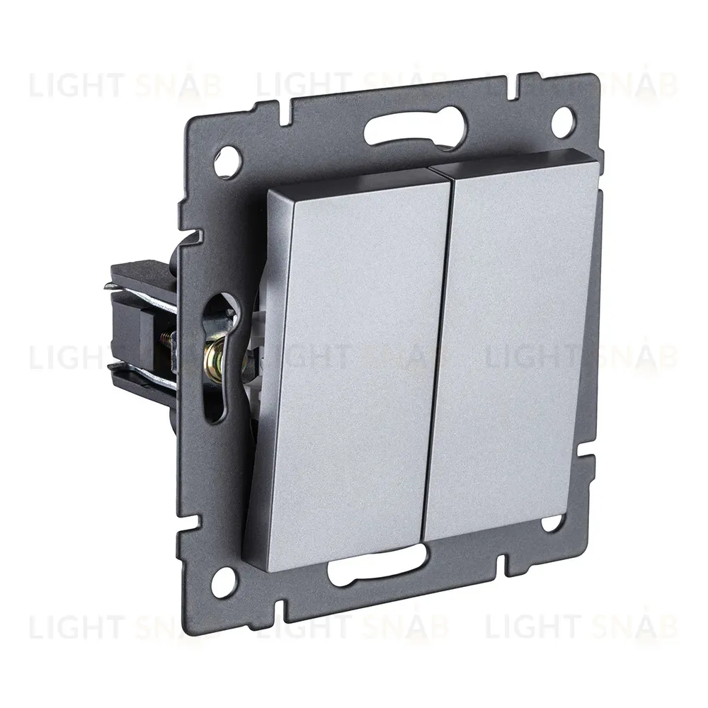 Выключатель кнопочный 2-клавишный 10А/250В, серый Kollinger REA-S-011GY для Aspekt, Eleganz, Reflex REA-S-011GY