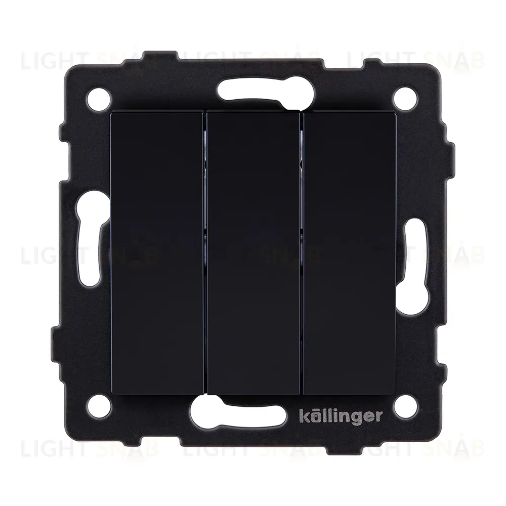 Выключатель 3-клавишный 10А/250В, черный Kollinger REA-S-012BK для Aspekt, Eleganz, Reflex REA-S-012BK