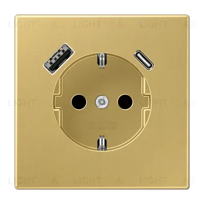Розетка SCHUKO с USB-зарядным устройством, тип A + тип С; латунь Classic Jung ME1520-15CAC ME1520-15CAC