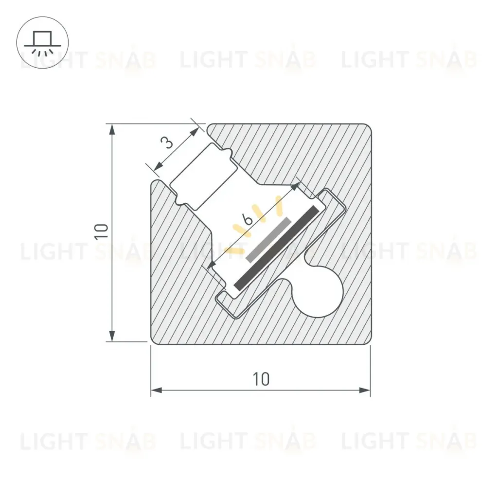 Профиль с экраном Arlight SL-KANT-H10-SQUARE-2000 IRON GREY (Алюминий+пластик) 055325 055325