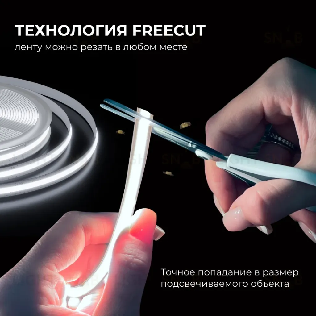Светодиодная лента Apeyron 24В, 10 Вт/м, 700 лм/м,6500К, COB, 528 д/м, CRI90+, Free Cut, IP20, 5м 00-399 00-399