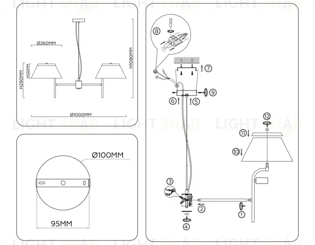 Подвесная люстра Ambrella Light High Light Classic LH72453 LH72453