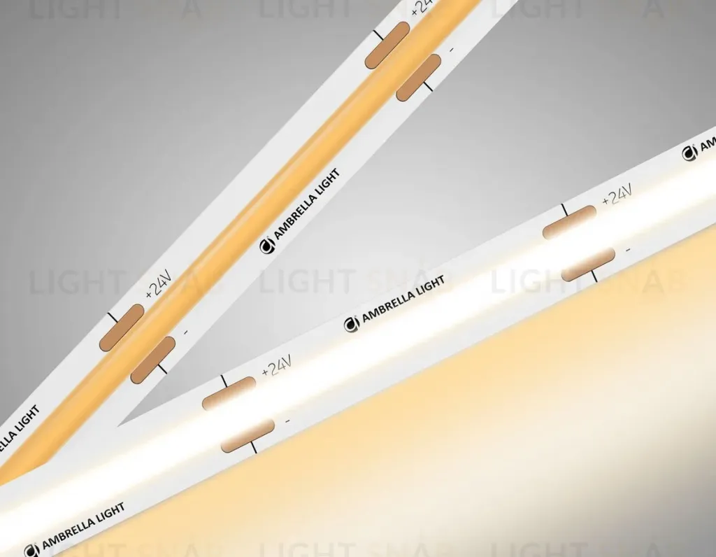 Светодиодная лента Ambrella Light Illumination COB 528Led/14W m/ 24V IP20 3000K/ 5m*10mm*2mm (2 конт.) GS4751 GS4751