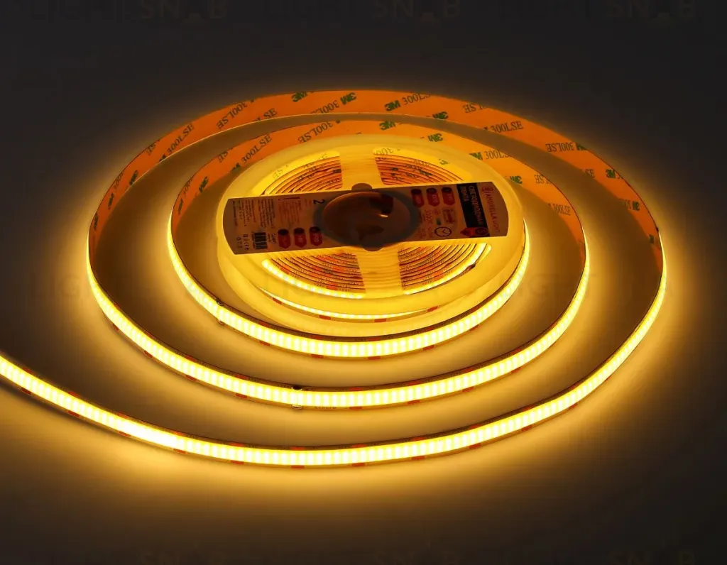 Светодиодная лента Ambrella Light Illumination COB 616Led/19W m/ 24V IP20 3000K/ 5m*12mm*2mm (2 конт.) GS4801 GS4801