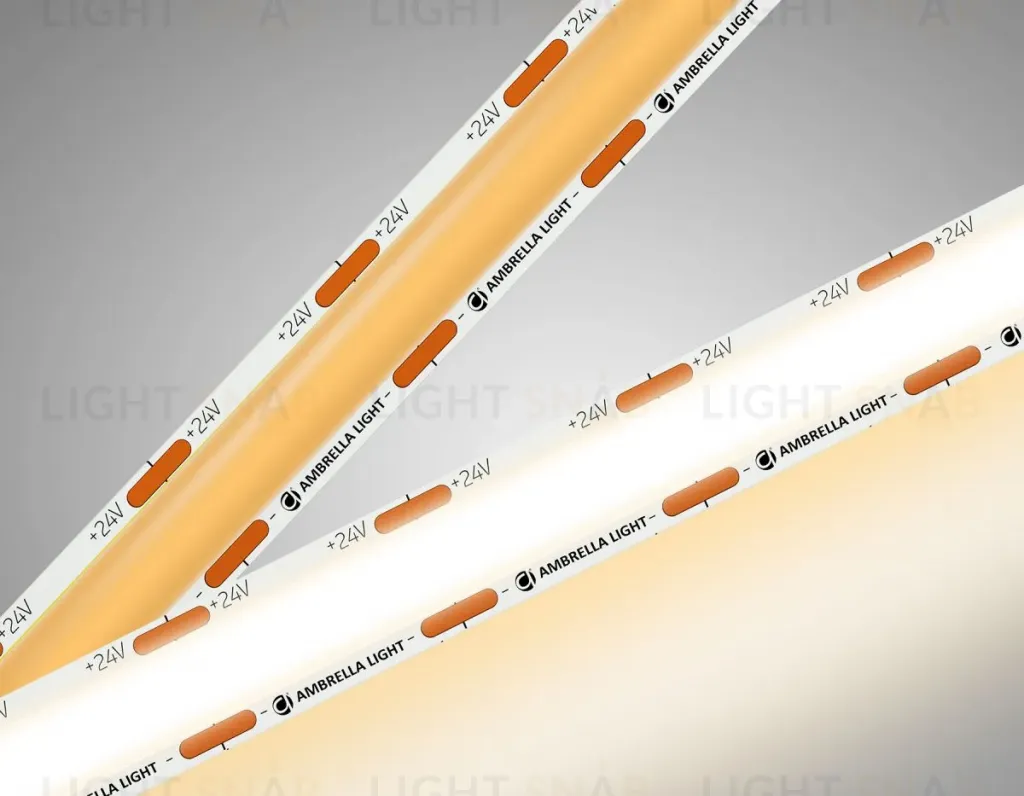 Светодиодная лента Ambrella Light Illumination COB 616Led/19W m/ 24V IP20 3000K/ 5m*12mm*2mm (2 конт.) GS4801 GS4801