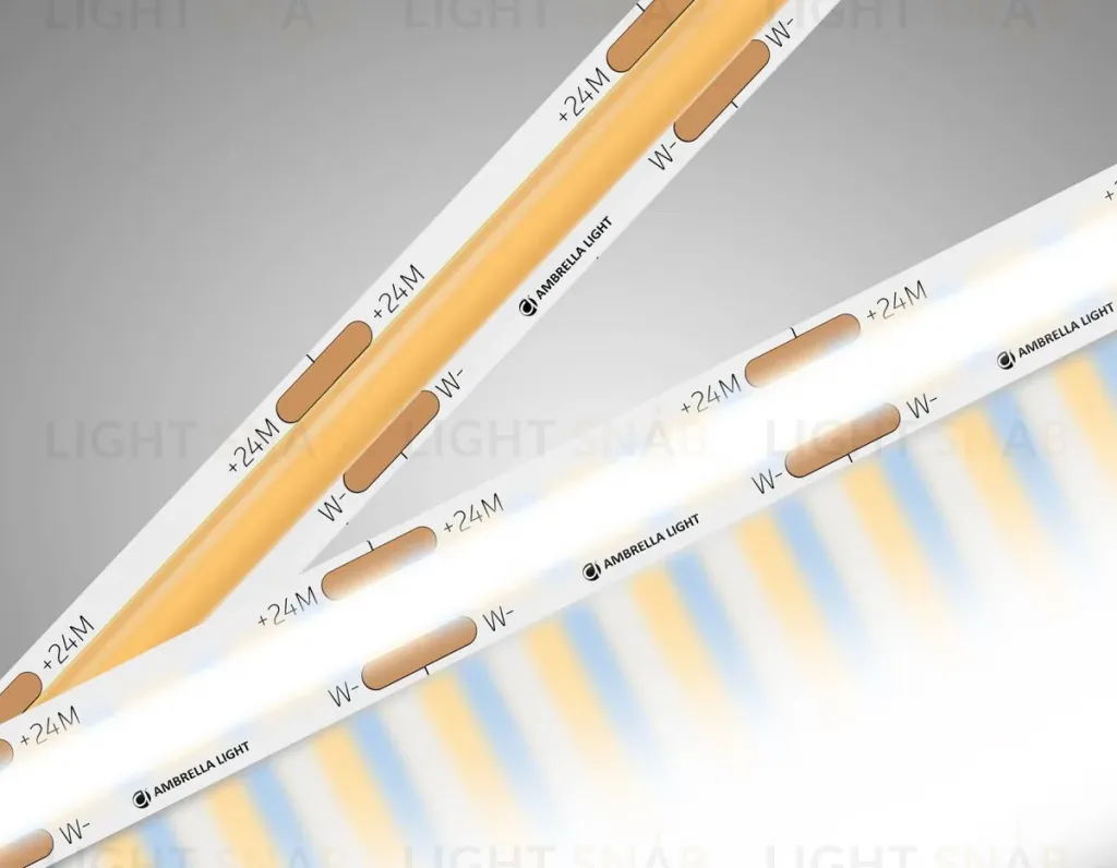 Светодиодная лента Ambrella Light Illumination COB 608Led/ 12W m/ 24V IP20 CCT 3000-6500K/ 5m*8mm*2.2mm (3 конт.) GS4901 GS4901