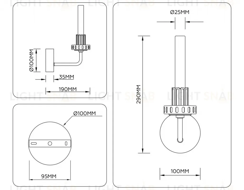 Бра Ambrella Light High Light Ceramo Modern LH53128 LH53128