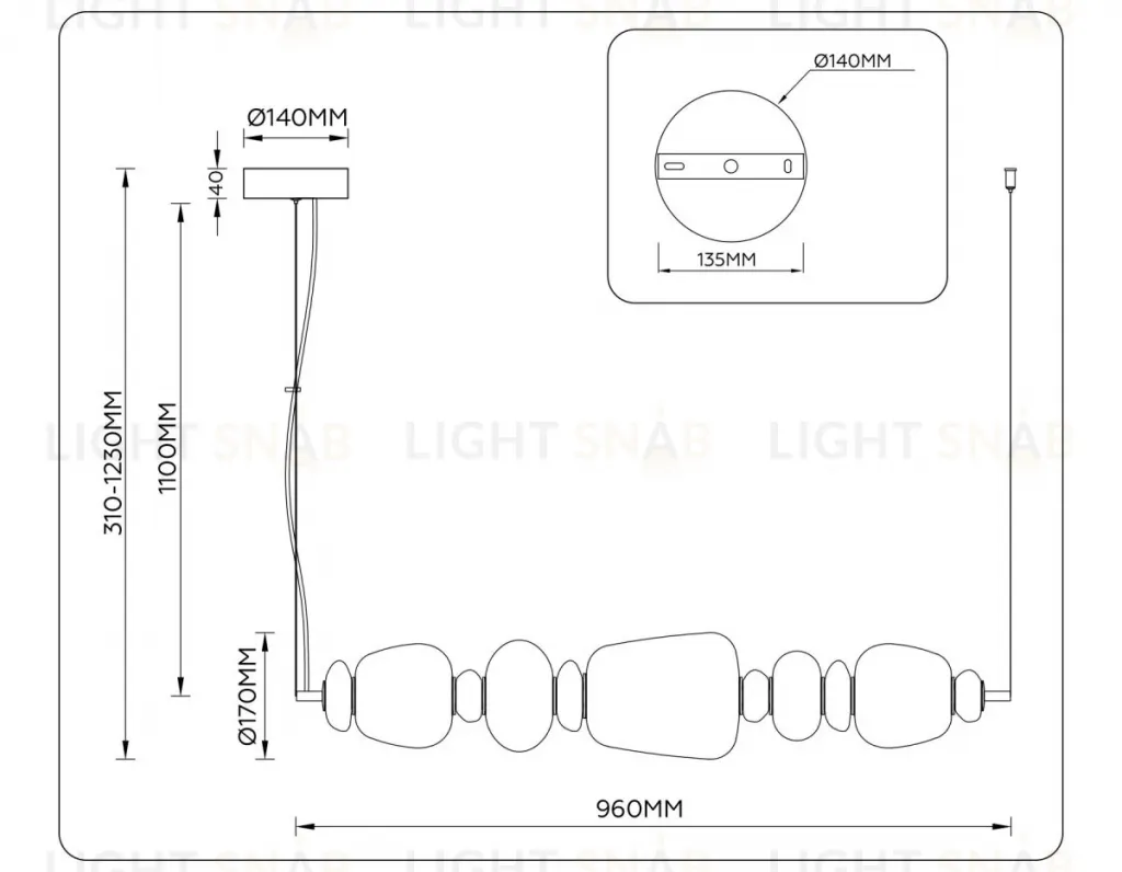 Подвесной светильник Ambrella Light High Light Ceramo Modern LH53176 LH53176