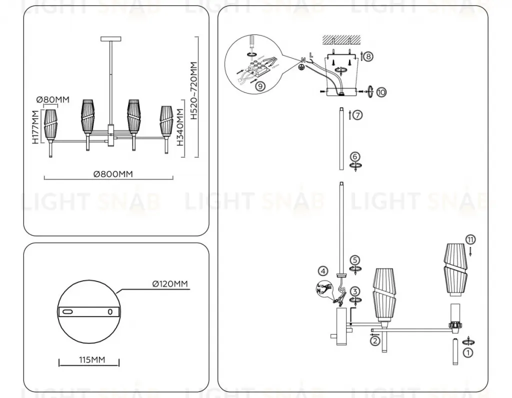 Люстра на штанге Ambrella Light High Light Modern LH55202 LH55202