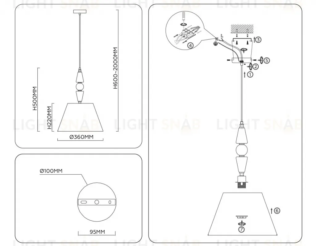 Подвесной светильник Ambrella Light High Light Classic LH75250 LH75250