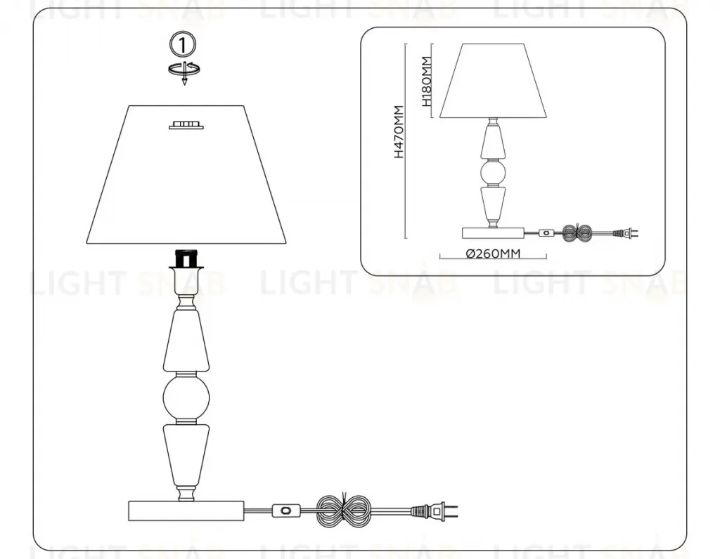 Настольная лампа Ambrella Light High Light Classic LH75262 LH75262