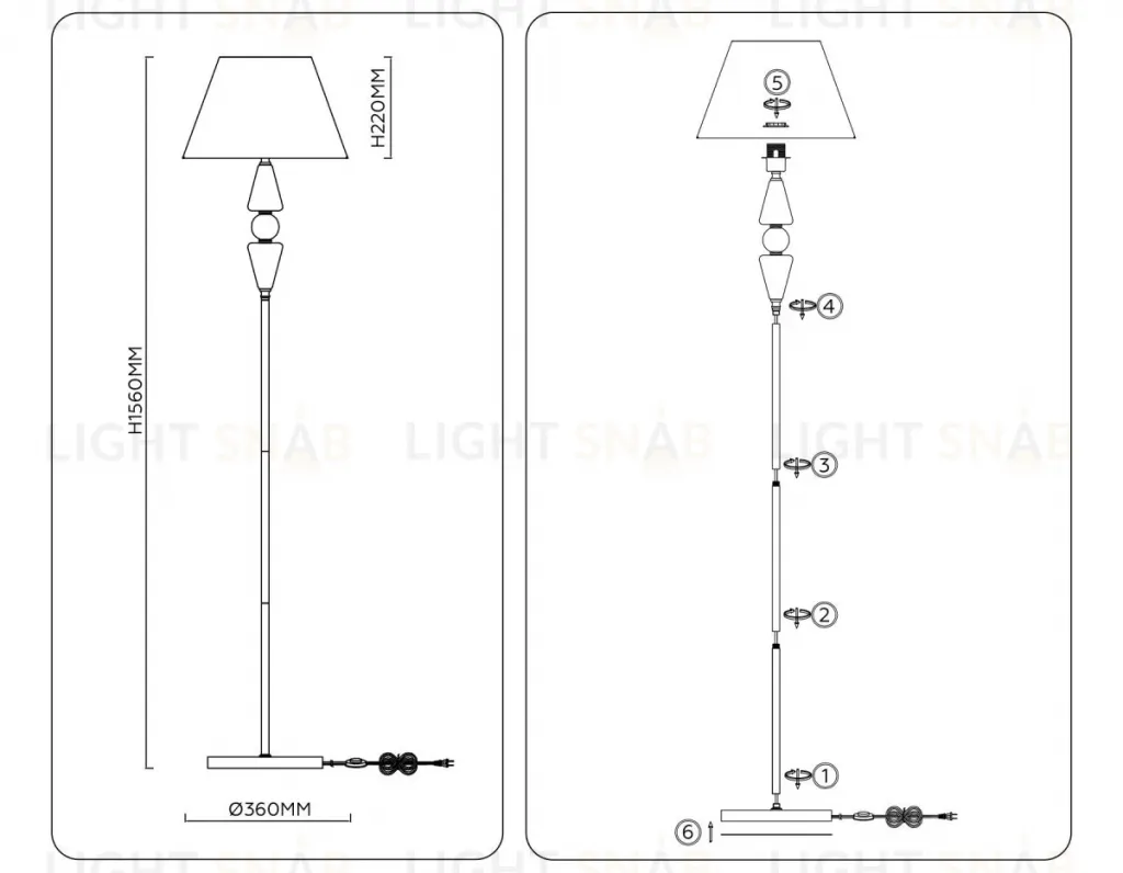 Торшер Ambrella Light High Light Classic LH75265 LH75265